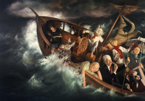 David M. Bowers painting of Ship of Fools