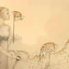 Michael Parkes artwork Five Cheetas on canvas
