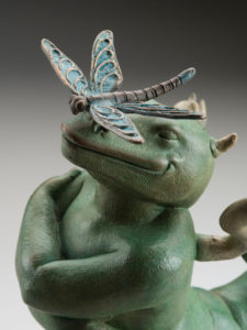 Dragon Dragon "Green" a sculpture of Michael Parkes (Close up)