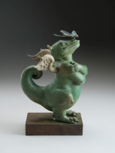 Dragon Dragon "Green" a sculpture of Michael Parkes (Side)
