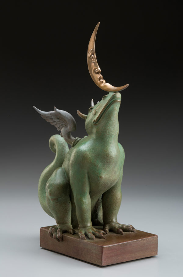 Moonbeam Dragon "Green" a sculpture of Michael Parkes
