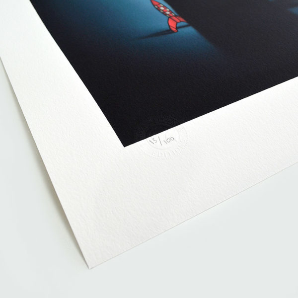 Detail photo of the numbering of giclee On The Floor