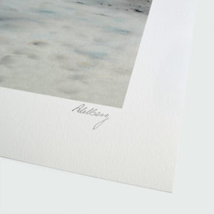 Detail photo of the signature of giclee Bellevue