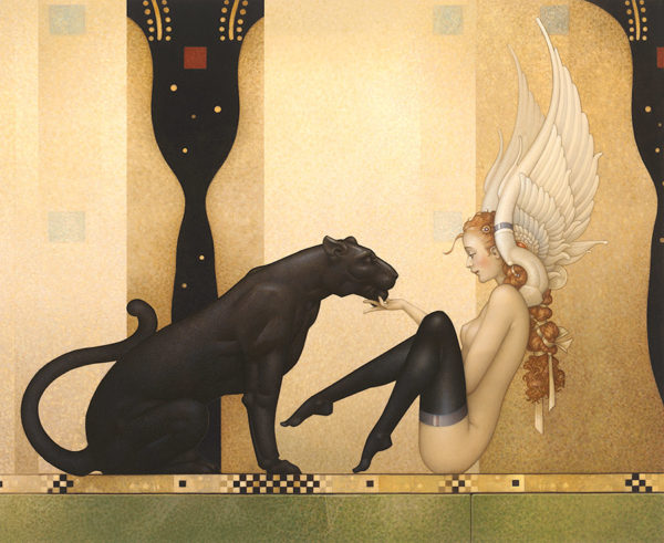 Giclee of Michael Parkes, Black Panther White Wings