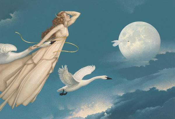 Michael Parkes - New Moon Full Moon, canvas giclee