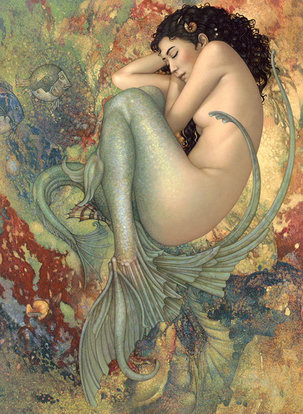 Michael Parkes - The Sleeping Mermaid, canvas giclee