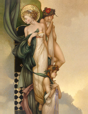 Michael Parkes - The Three Graces, canvas giclee