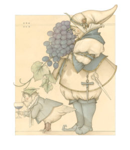 Giclee of Michael Parkes, Wine Collector