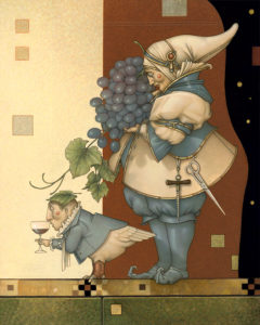 Giclee of Michael Parkes, Wine Collector on canvas