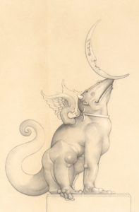 Giclee of Michael Parkes, Dragon Moonbeam (drawing) on paper