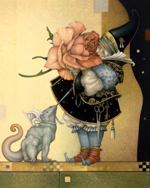 Giclee of Michael Parkes, The Rose Collector