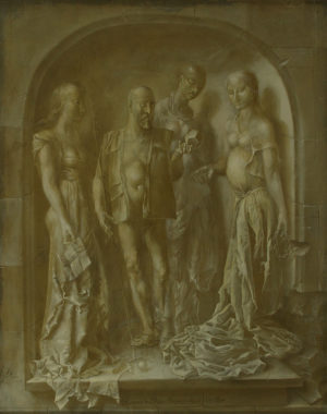 An artwork of Hans-Peter Müller, called Antonius in Saintes Maries de la Meer
