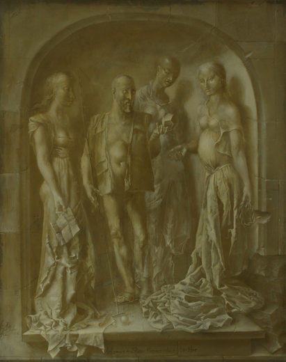 An artwork of Hans-Peter Müller, called Antonius in Saintes Maries de la Meer