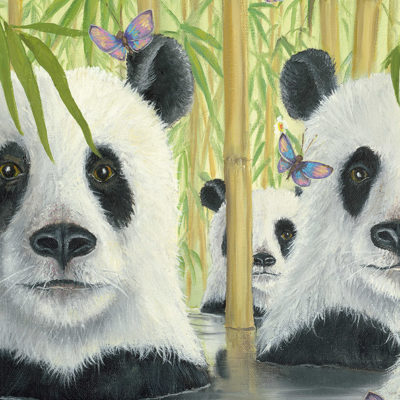 Detail Photo of Bear Cats Painting by Robert Bissell