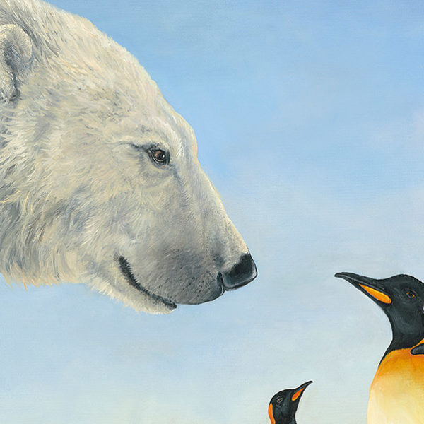 Detail Photo of Meeting on the Ice Painting by Robert Bissell
