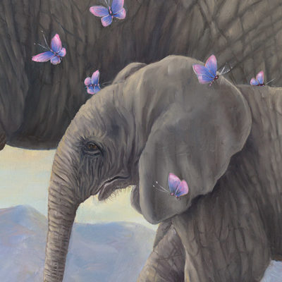 Detail Photo of Meeting on the Ice Painting by Robert Bissell