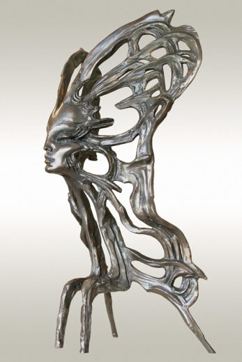 A bronze sculpture of Igor Grechanyk, called Wings of Perception