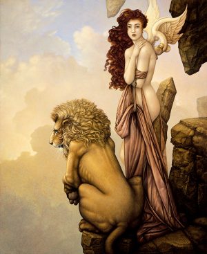 Canvas Giclee of Michael Parkes The Last Lion