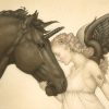 Paper Giclee of Michael Parkes Dark Unicorn