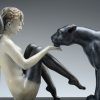 A sculpture of Michael Parkes called Black Panther White Wings (Close-up)