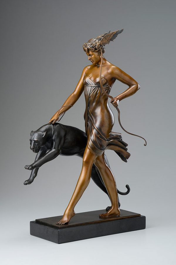 A sculpture of Michael Parkes called Goddess of the Hunt