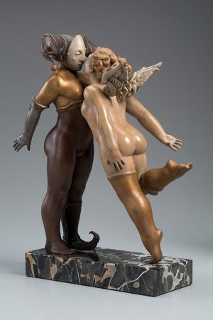 A sculpture of Michael Parkes called Kissing