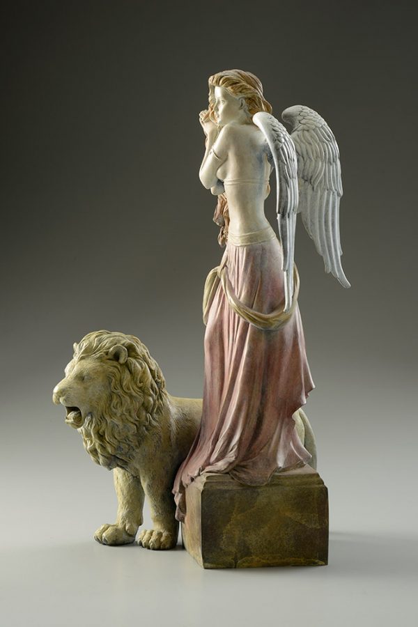 A sculpture of Michael Parkes called Lion's Return (Right)