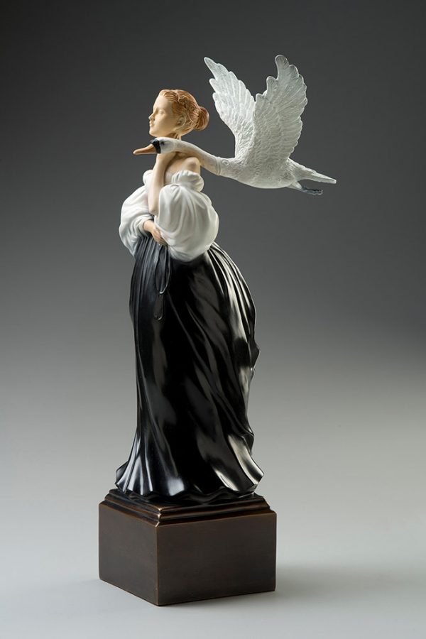 A sculpture of Michael Parkes called Pale Swan