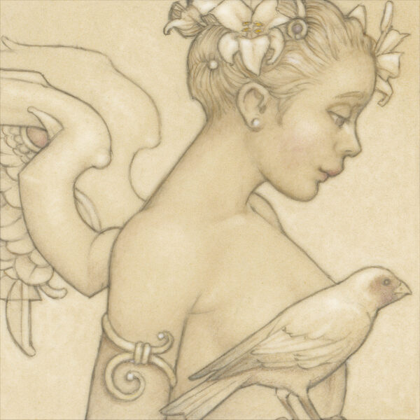Paper Giclee of Michael Parkes Angel with Bird