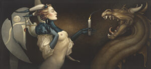 Canvas Giclee of Michael Parkes Calming the Dragon