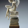 Bronze Custom Patina Sculpture of Michael Parkes Ex Libris (Beauty in Bronze) - rear