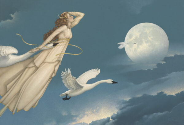 Canvas Giclee of Michael Parkes New Moon Full Moon