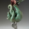 Bronze Custom Patina Sculpture of Michael Parkes Rose Play Dragon
