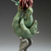 Bronze Custom Patina Sculpture of Michael Parkes Rose Play Dragon - side
