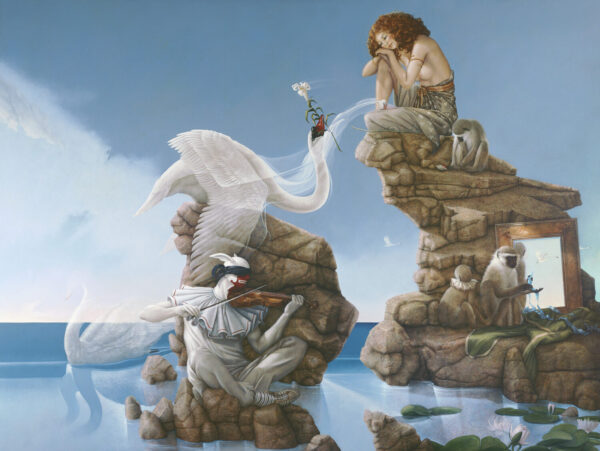 Canvas Giclee of Michael Parkes Swan Lake (Large)