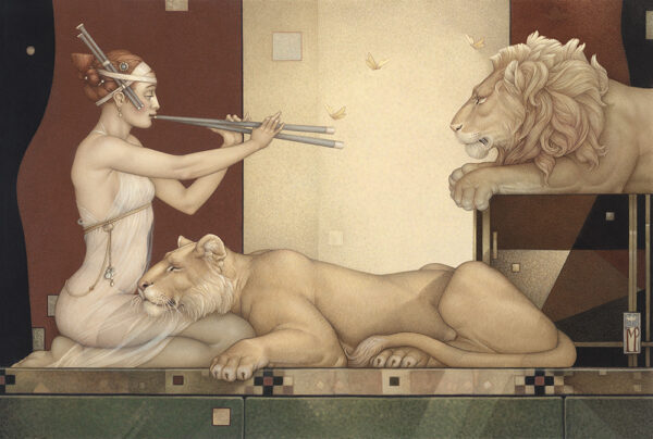 Canvas Giclee Lion's Song of Michael Parkes